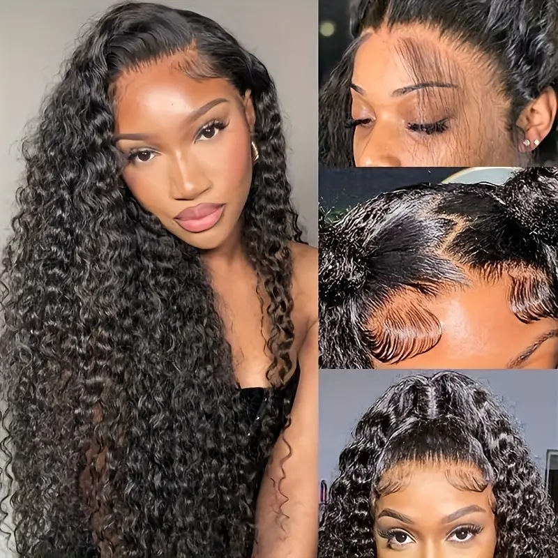 Former lace wig lady in part black small curly long curly hair fluffy natural fashion full head set factory wholesale