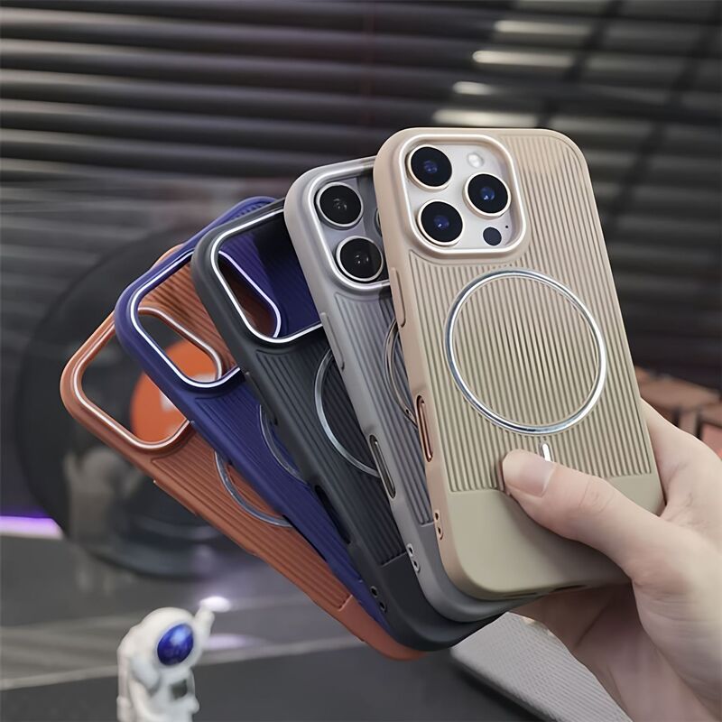 适用iPhone17promax磁吸手机壳瓦楞竖纹苹果16防摔15撞色保护套14|undefined