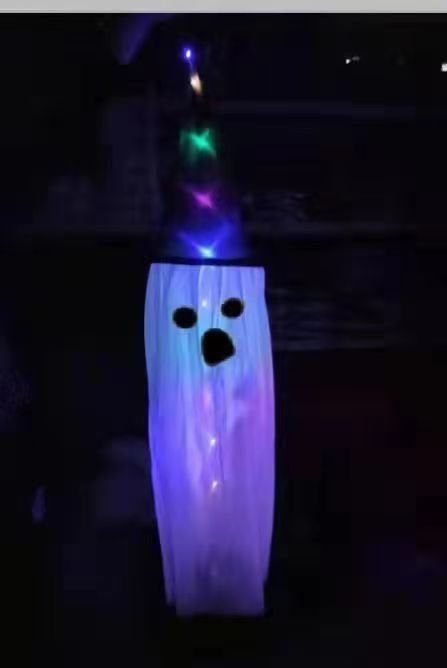 Amazon nuevo sombrero de hilo LED decoración de Halloween sombrero colgante sombrero fantasma sombrero de hilo