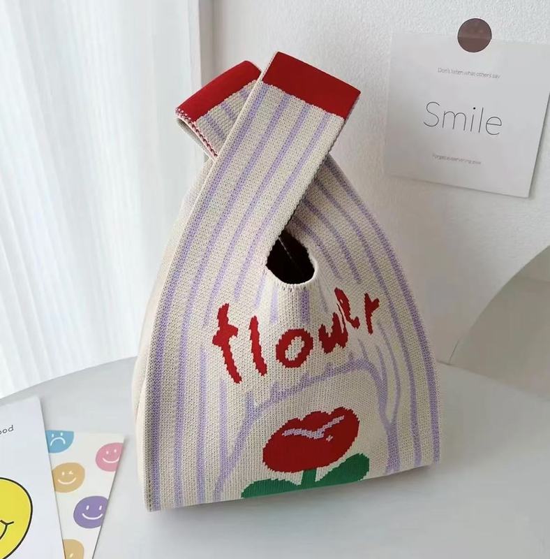 高颜値おめでたいギフトバッグニットハンドバッグ結婚お土産バッグキャンディーバッグ祝日作成ギフトバッグ卸売り|undefined