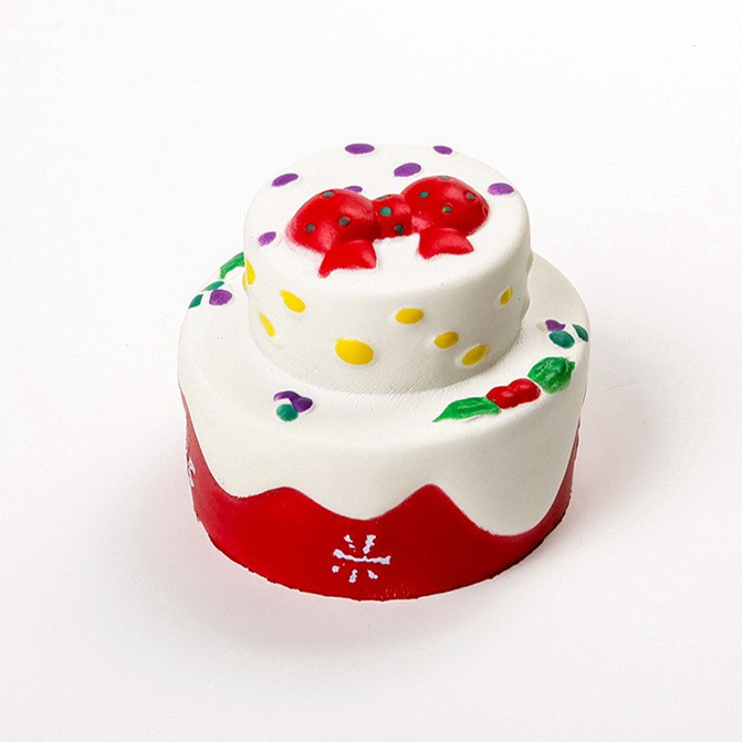 Squishy alimento simulado crema pastel de fresa comer jugar DIY húmedo suave rebote lento niños juguetes caseros pequeños