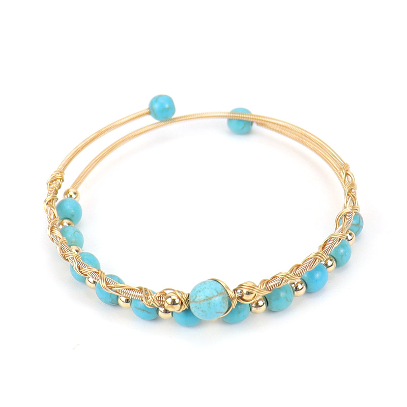 Fashion Geometric Copper Plating Natural Stone Bangle 1 Piece