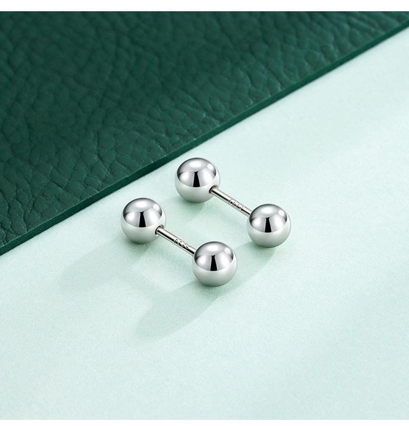 Daily Occasion 925 Sterling Silver Material Geometric, Solid Color Pattern 1 Pair 925 Sterling Silver Geometric Solid Color Ear Studs