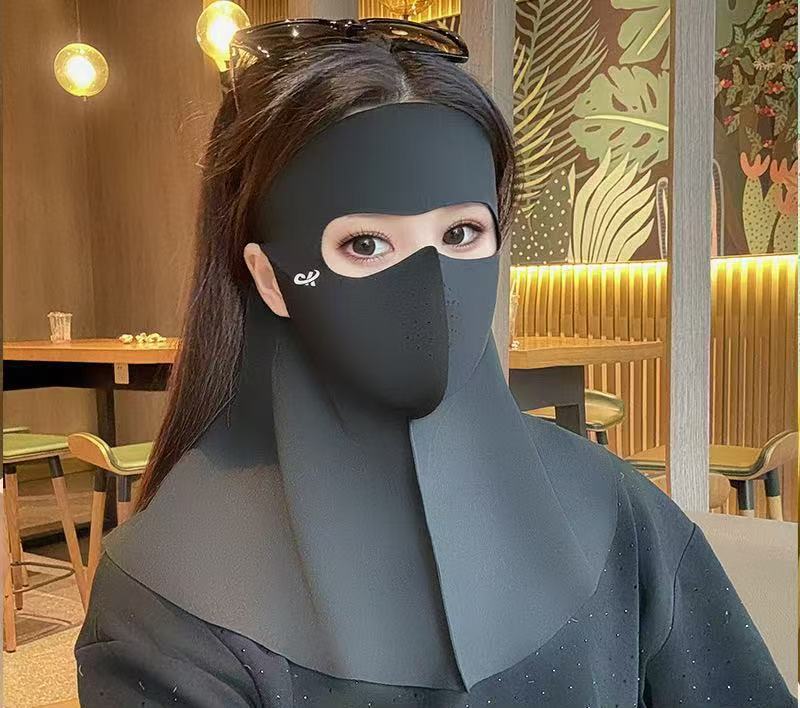 Máscara de hielo de verano, máscara de hielo transpirable, cara 3D estereoscópica protector solar, máscara de protección de ojos, máscara UV