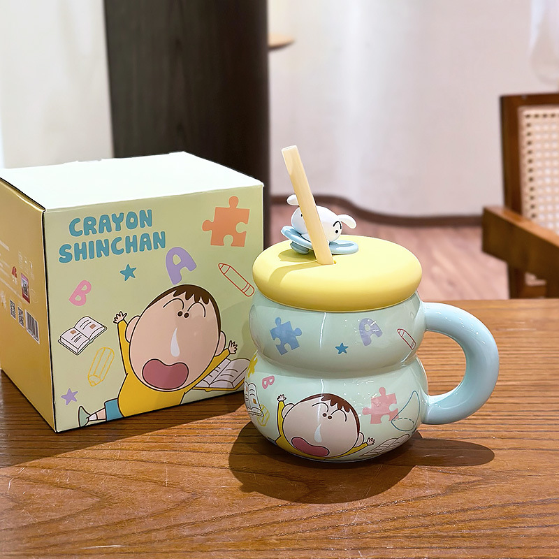 Taza de Café de Cerámica con Tapa y Sorbete Resistente a Altas Temperaturas para Oficina y Hogar