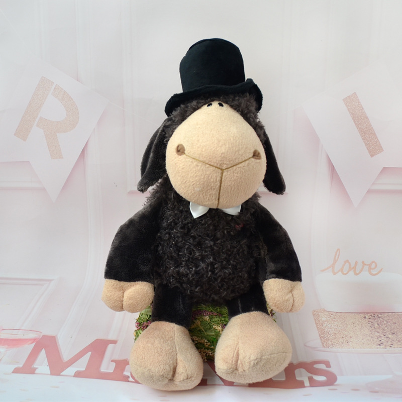 Linda pareja boda de peluche de juguete Cordero muñeca Día de San Valentín regalo de boda novio novia regalo al por mayor