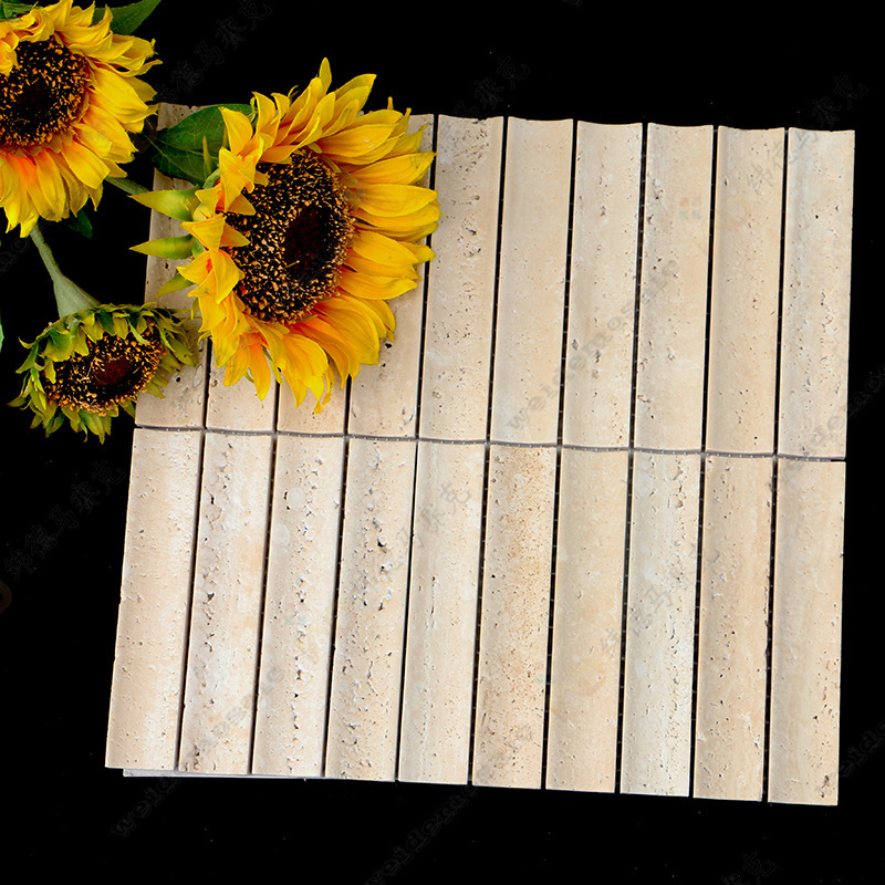 Yunfu factory natural marble mosaic natural rice yellow cave stone concave three-dimensional personality stone mosaic