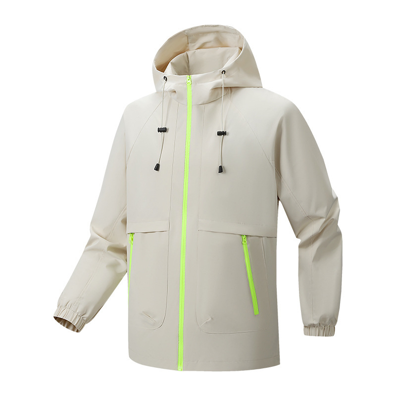 Men's Spring and Autumn Windproof and Waterproof Jacket, Trendy Versatile Outdoor Hooded Sports Coat