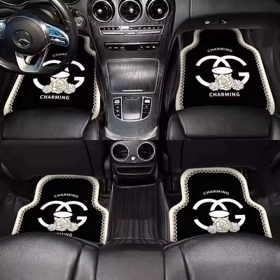 Universal Foot Pad, Mats, Easy to Clean, Anti-Dirt - cg-camellia-four-piece-set-universal-floor-mats-car-floor-mat-four-piece-set-diatom-mud
