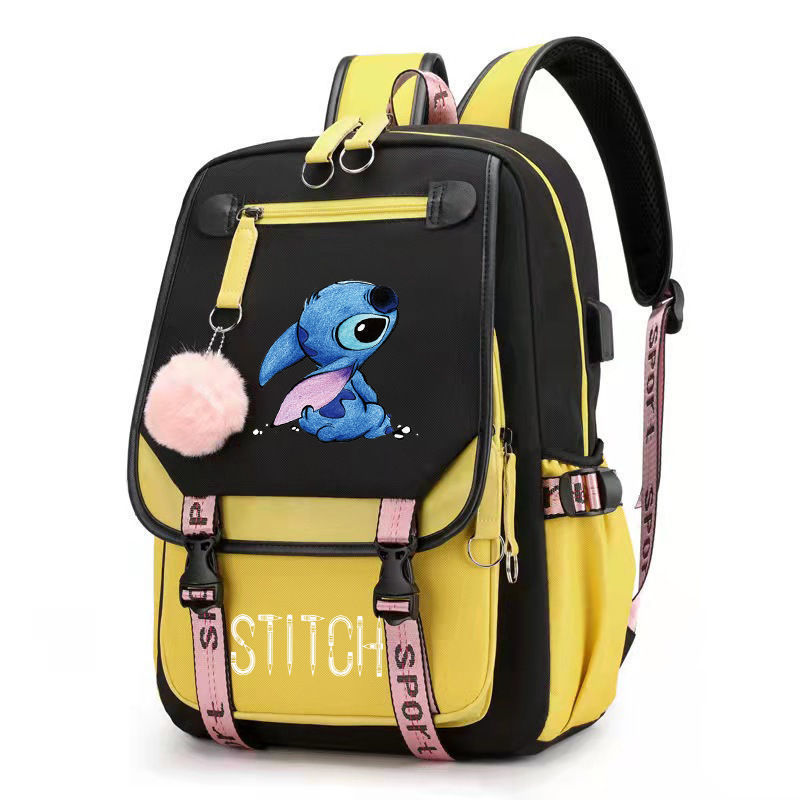 Nuevo Star Baby Stitch Stitch Boy Stitch USB carga mochila mochila para estudiantes de ambos sexos mochila