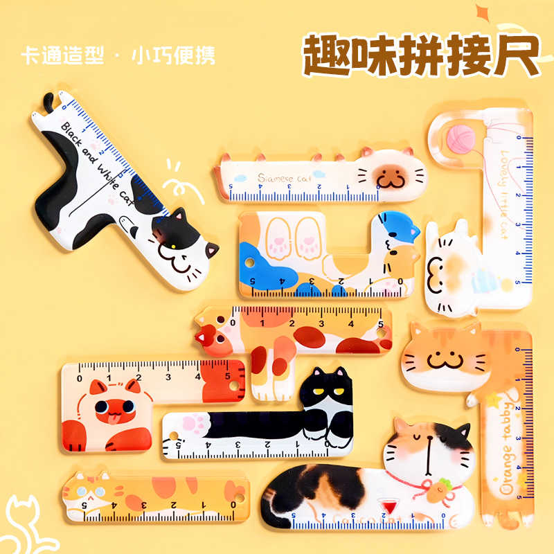 Cartoon universal cute acrylic ruler for students
