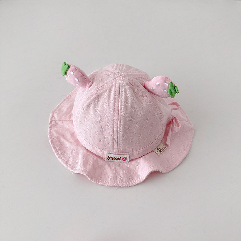Baby pescador sombrero primavera y otoño delgada fruta de dibujos animados sombrero sombrero para niños sombrero versátil para niños y niñas pequeños meses