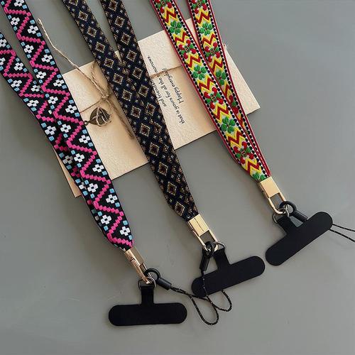 Advanced mobile phone lanyard cross-body carryable women's mobile phone chain strap fixed piece anti-fall extended diagonal halter neck rope wide