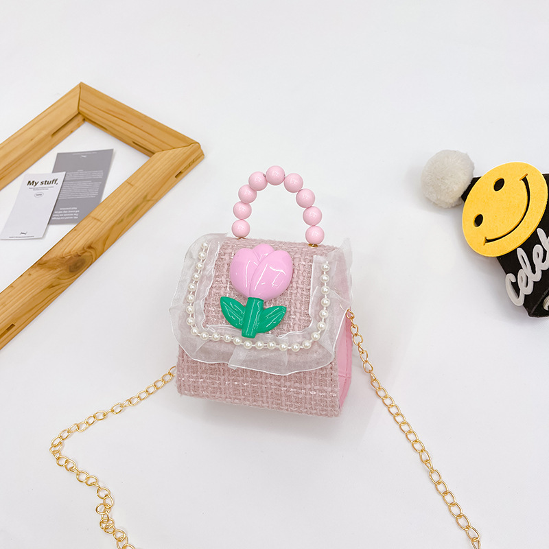 Bolso de los niños de otoño e invierno Nueva Moda Perla Chica bolsa de mensajero linda princesa niña bebé estilo Exterior cambio bolsa de accesorios