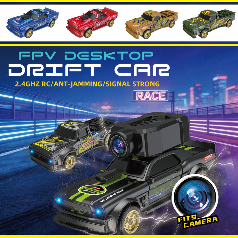 Cross-Border New Product 1:64 Remote Control Desktop Drift Car Wifi 720P Camera Remote Control Car with Lights Rc Car