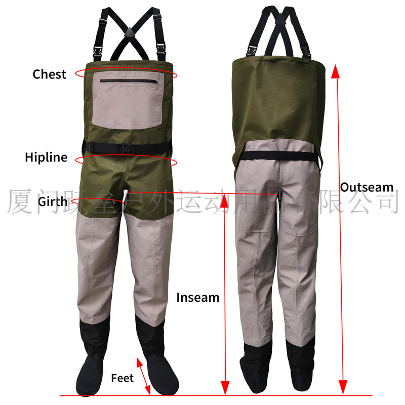 Factory direct supply wading pants lightweight waterproof wear-resistant professional fishing clothing stream fly fishing equipment jungle fishing pants