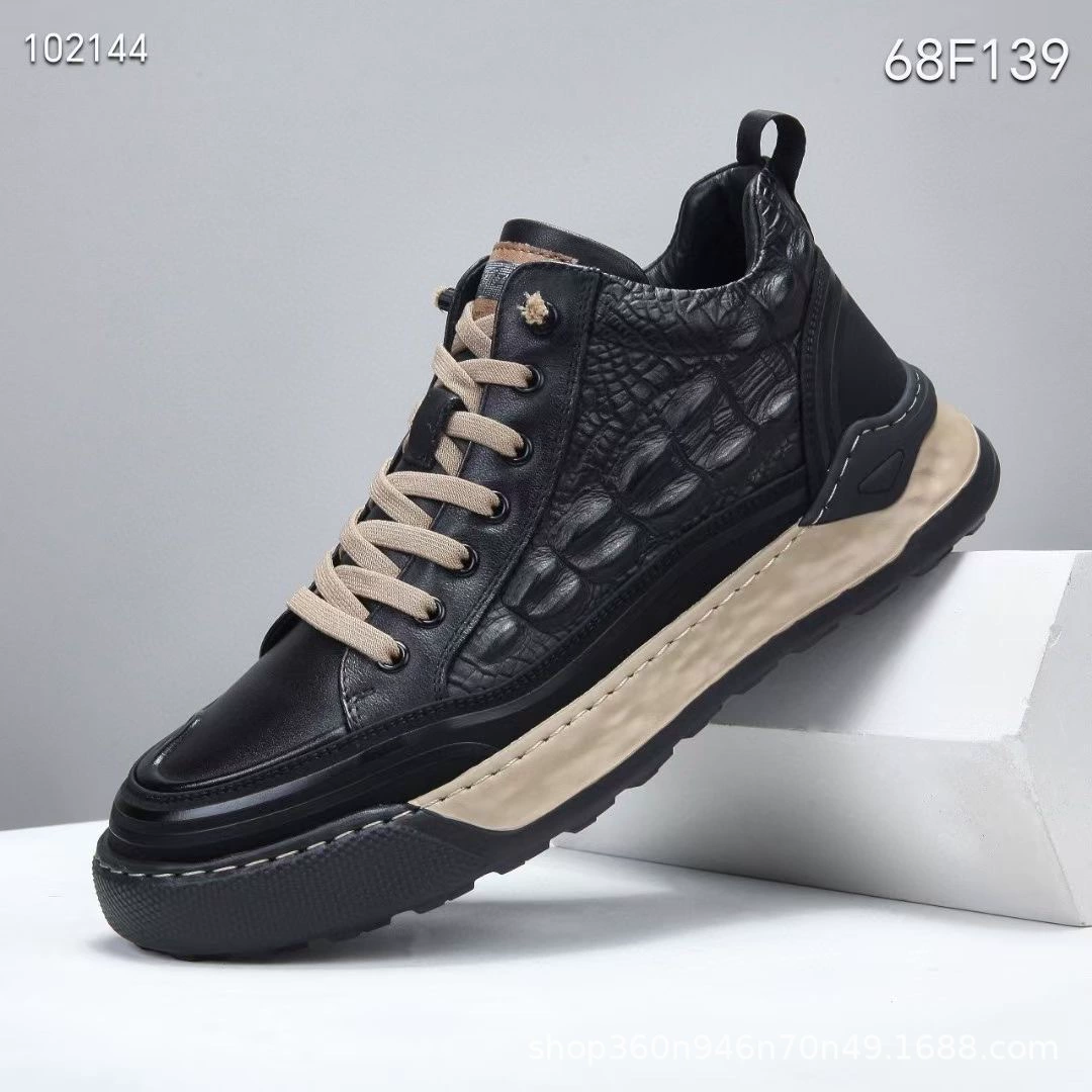 Мужская обувь 2023 Осенне-Зимняя Новая легкая хлопковая теплая Повседневная обувь из натуральной кожи первого слоя из воловьей кожи с мягкой подошвой