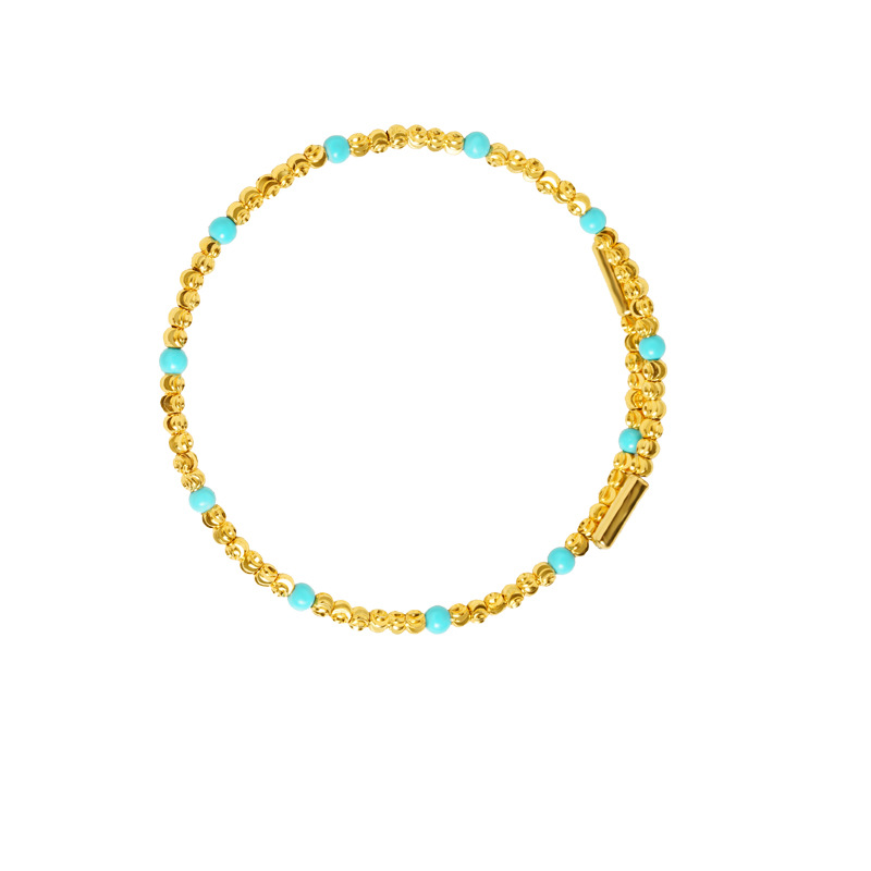 Vietnam Gufa Sha oro bohemio agua dulce pulsera de cuentas azul no se desvanecerá joyería de alta calidad