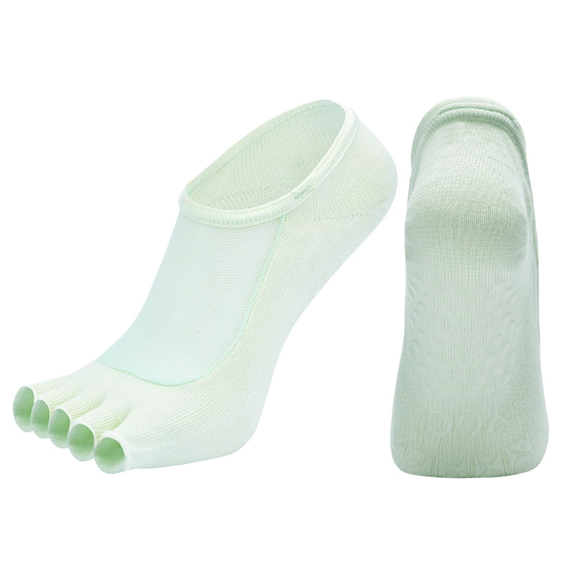 Calcetines de Yoga de Cinco Dedos para Mujer de Algodón, Antideslizante, Absorbente de Sudor, para Yoga