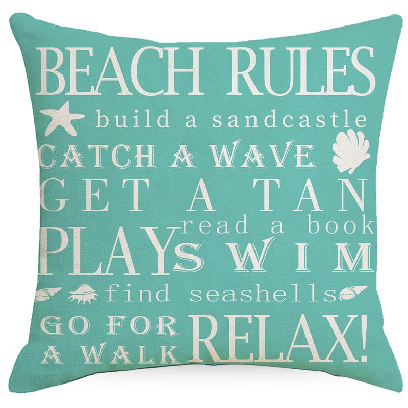 Simple Style Classic Style Commute Letter Ocean Linen Pillow Cases display picture 2