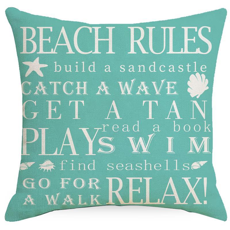 80g Weight Pillow Cases Home Textiles & Decor Type pillow case Event & Party Supplies Linen Material letter, Ocean Pattern Simple Style, Classic Style, Commute Style Simple Style Classic Style Commute Letter Ocean Linen Pillow Cases 1
