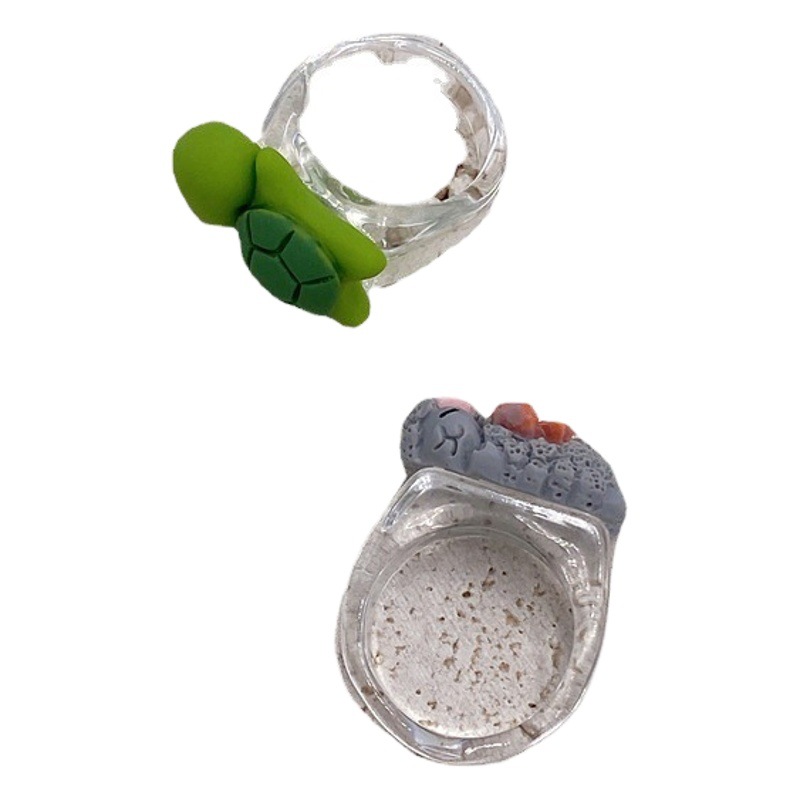 Otoño nuevo multicolor pato elefante de dibujos animados animal divertido anillo lindo chica divertido moda anillo fresco