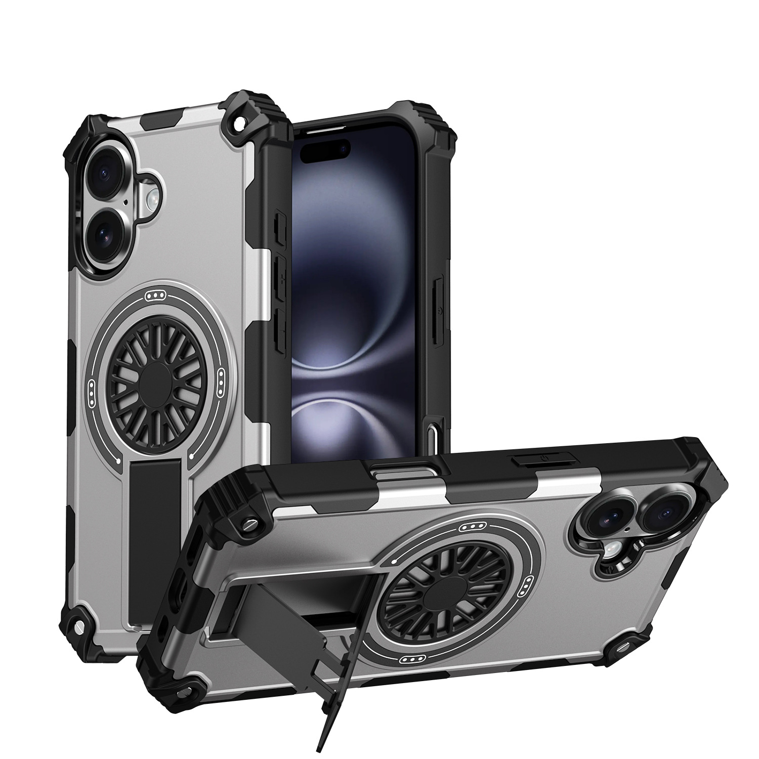 Funda para teléfono móvil de la serie Guardian IP16 IP15 fuerte magnético IP14 serie soporte de coche de carga inalámbrica giroscopio giratorio