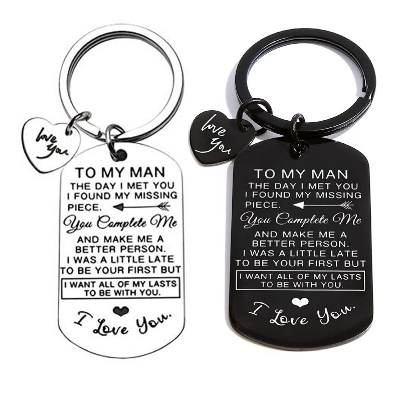 European and American Valentine's Day TO MY MAN/WOMAN Anniversary Gift Couple Military Brand Stainless Steel Keychain