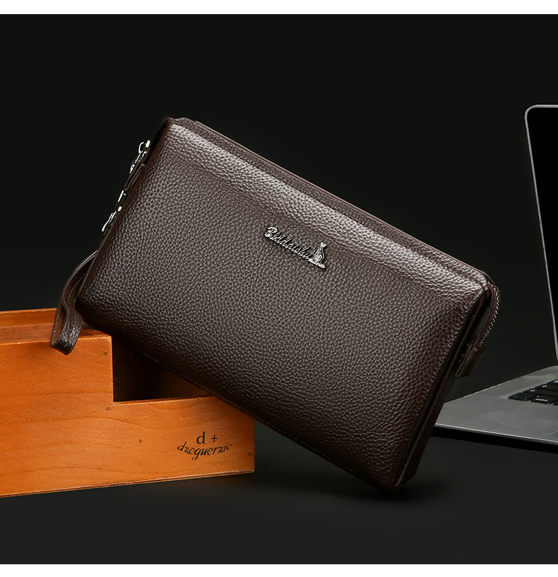 Men's Leather Handbag Large Capacity Casual Envelope Bag For Men_voghion.com