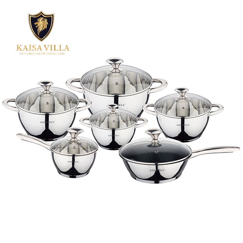 Thickened stainless steel gift pot set m...