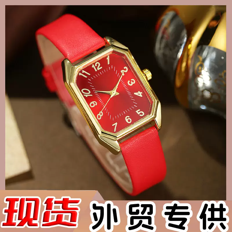 外贸新款女士手表女款方形皮带石英表韩版高级感女士手表腕表批发
