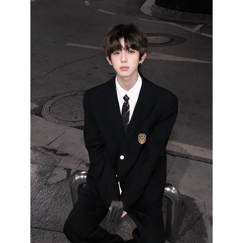 日系学院風dk男子制服スーツ三粒ボタン制服jk学生卒業スーツ班服