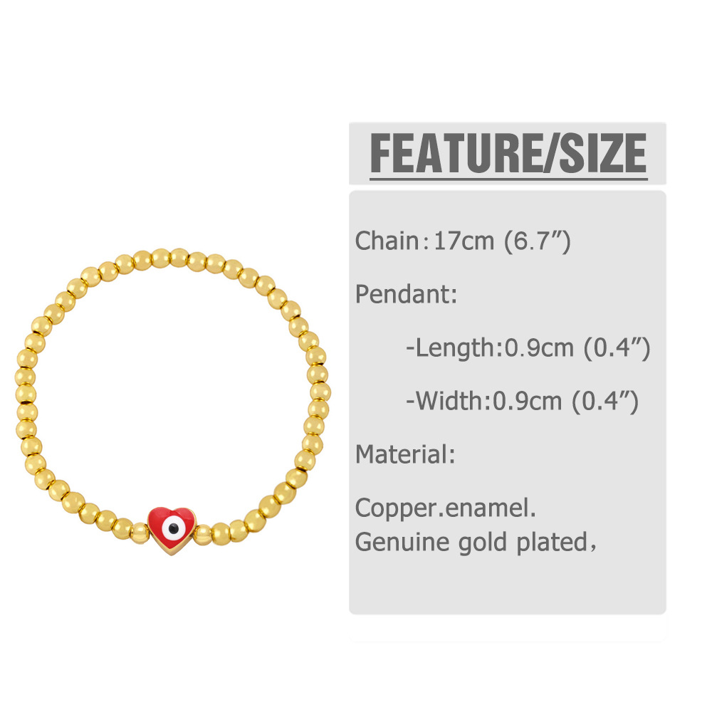 Fashion Heart Shape Copper Bracelets Enamel Copper Bracelets