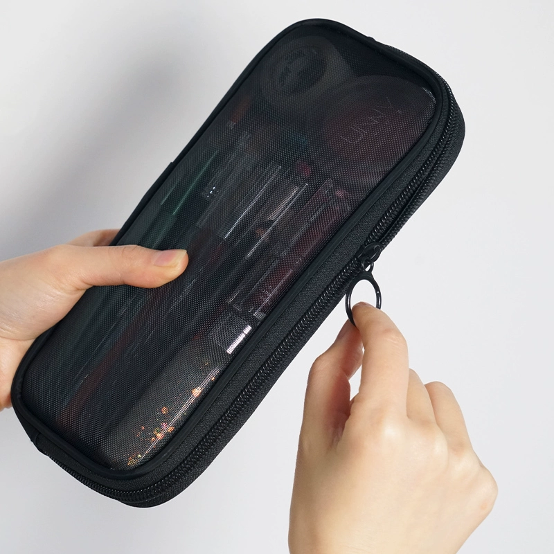 Кисть для макияжа, косметичка, сетчатая прозрачная портативная сумка-органайзер для путешествий, кисть для карандаша для бровей, мини-многофункциональная сумка для кистей