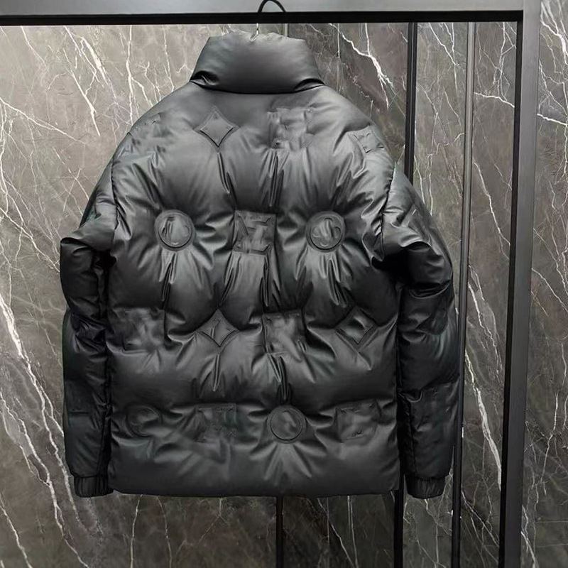 经典图案压印鹅绒男士立领冬装保暖羽绒服外套men feather coat|undefined