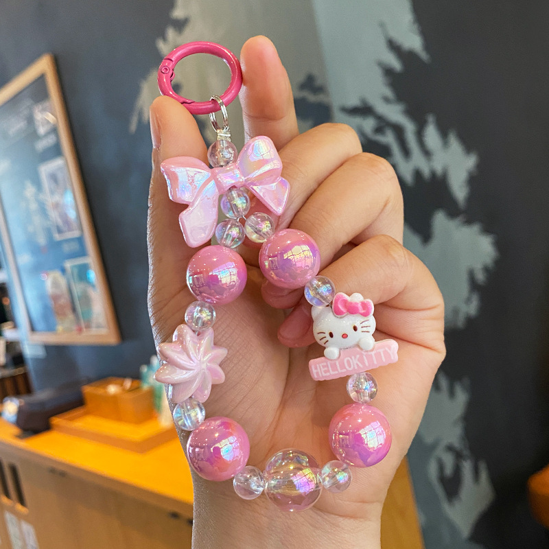 Cuentas Kulomi cadena de teléfono móvil llavero lindo bolso de niña colgante de bolso de corazón muñeca de dibujos animados colgante de llave de coche