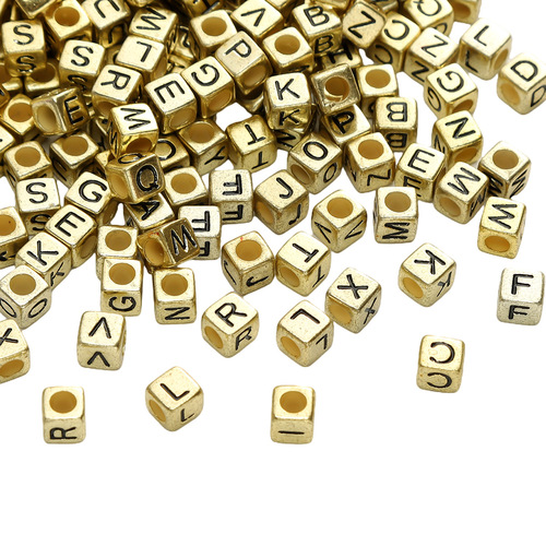 Acrylic English letter beads square beads flat beads round beads handmade DIY jewelry accessories spacer beads for bracelets and necklaces