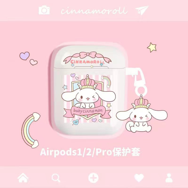 Estuche para auriculares Bluetooth con diseño de dibujos animados, estilo Ins, funda blanda transparente con diseño de perro Pacha, estuche portátil inalámbrico con diseño de perro.