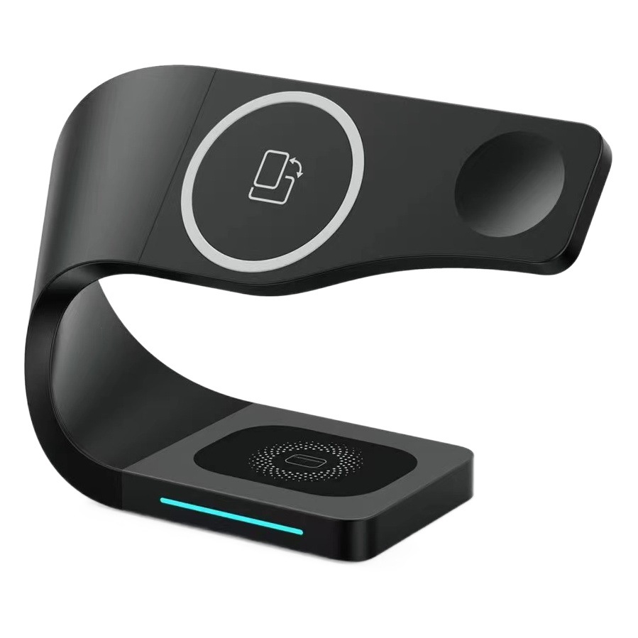 178 de succión magnética magsafe cargador inalámbrico transfronterizo 15w cuatro en uno para el soporte de escritorio del teléfono móvil 15 de Apple