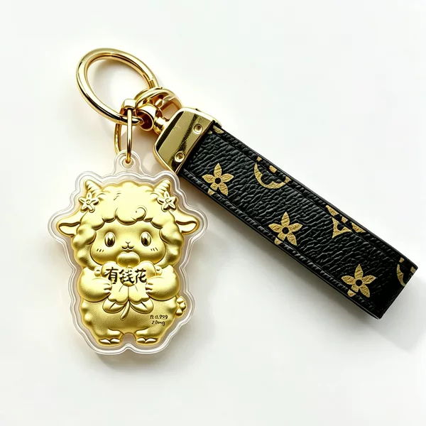 Year of the Sheep Keychain, Money-Making Sheep, Get Rich Instantly Phone Charm, Pure Gold 999 Phone Chain, Bag Charm Wholesale