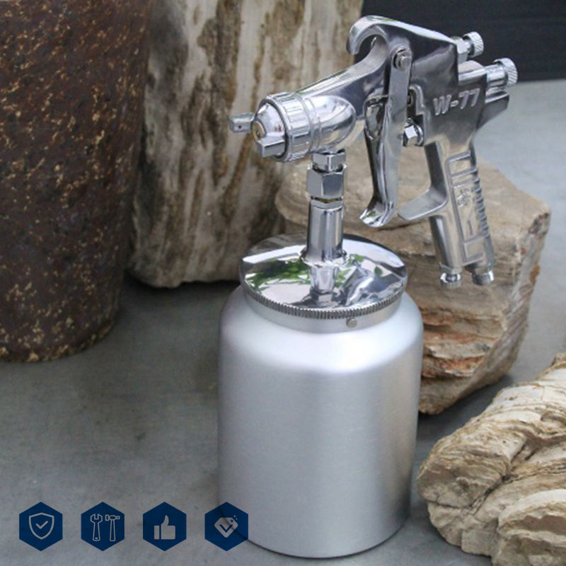 喷枪W77G重力式喷漆枪400ml铝上壶出口中东南美高压喷漆枪