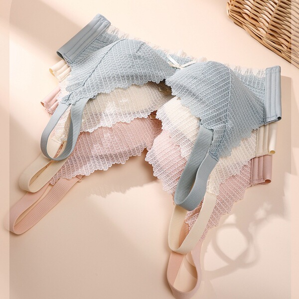 Lace latex supporting breathable underwear