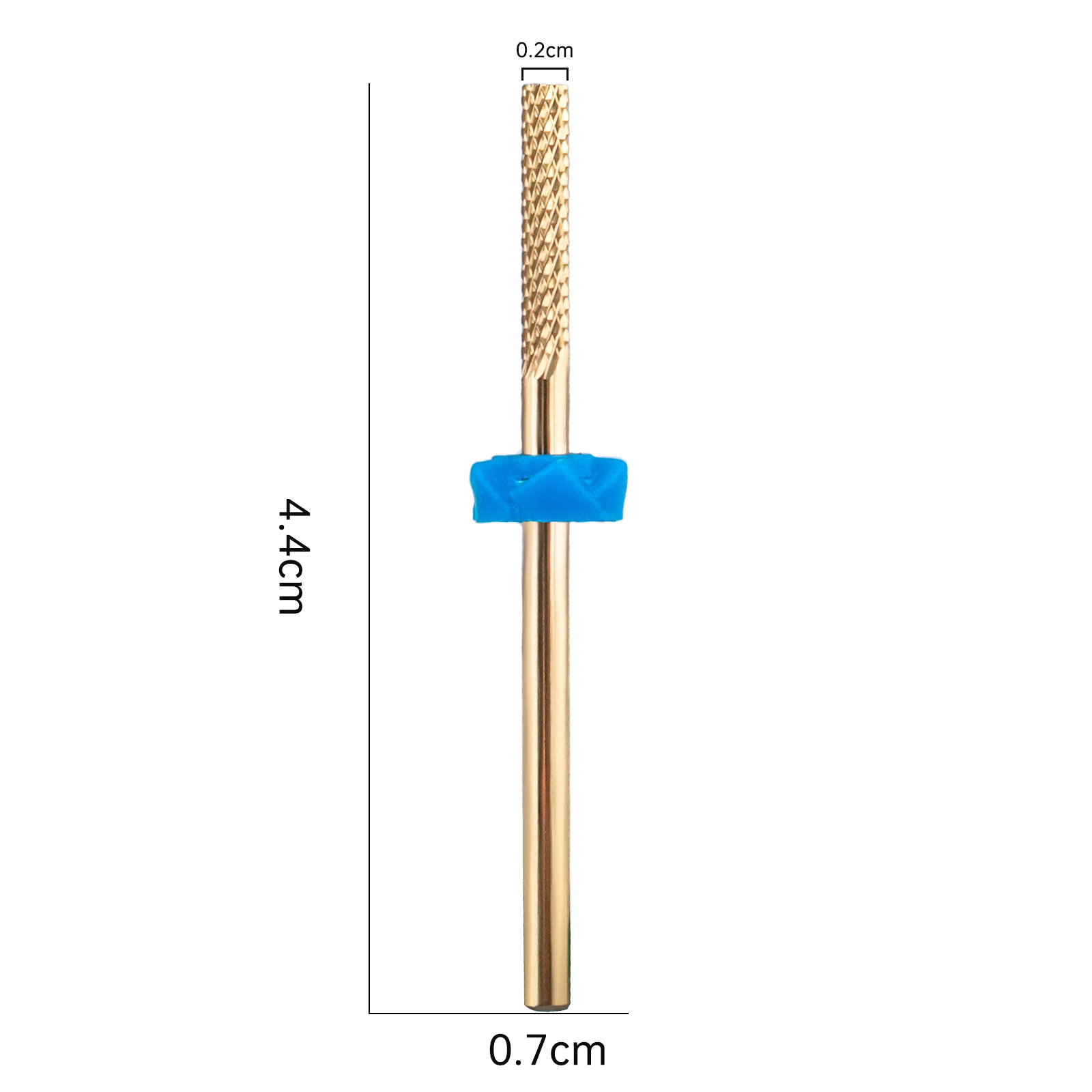 Uña de tungsteno de acero pulido dorado barra de molienda de cabeza plana de eliminación rápida de uñas pasos de eliminación de piel muerta herramientas de manicuría