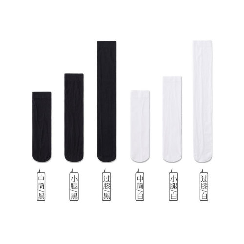 jk socks women's mid-calf socks summer thin velvet black stockings over the knee long stovepipe pile socks spring and autumn white