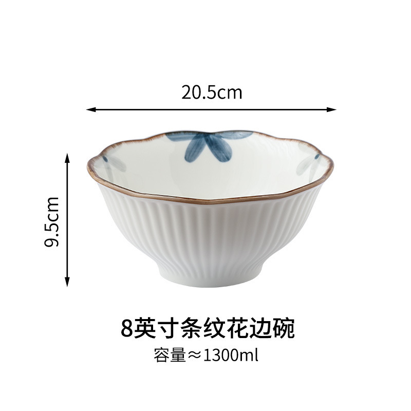 墨青陶磁器食器家庭用卸売り2022新型日本式両耳スープ碗ご飯碗食器セット|undefined
