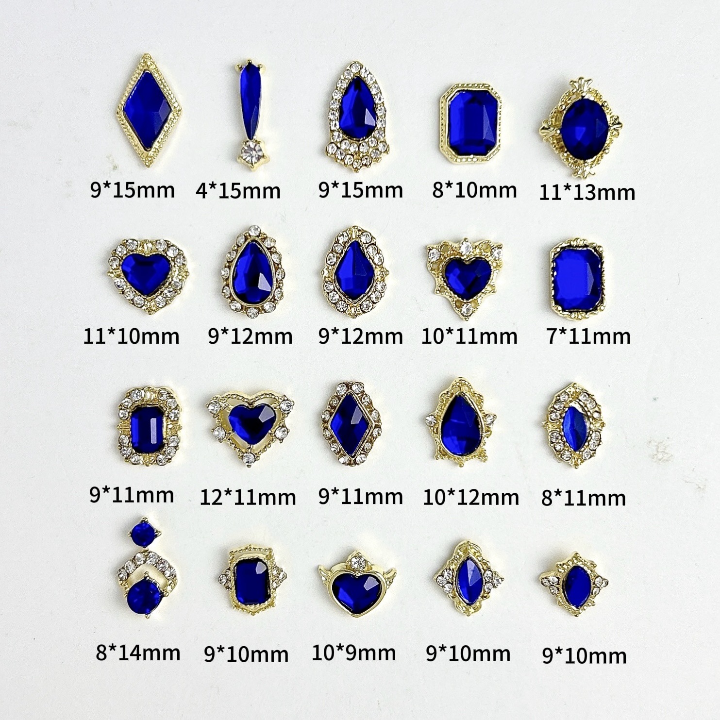 Nueva aleación china joyas de manicura taladro explosión grasa flash Fang amor gota de agua XiFeiYuan la misma armadura de la corte con taladro