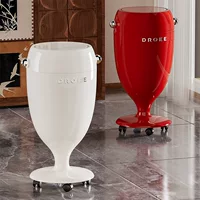 Trash can for home living room 2025 new style bedroom large capacity light luxury high-end high-end appearance wheeled trash can with flip lid