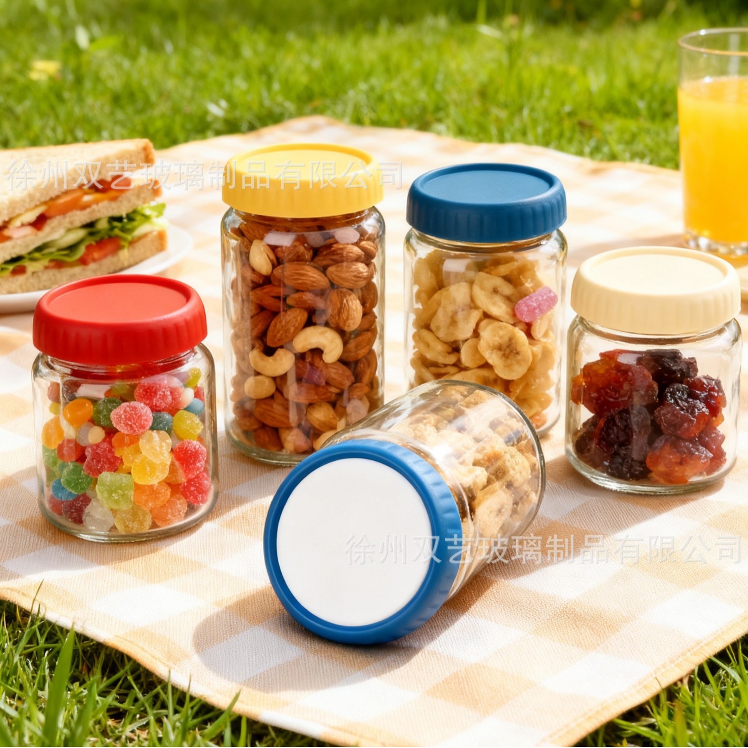 家用厨房密封罐餐厅密封瓶批发方形玻璃密封储物罐干货糖果储物瓶