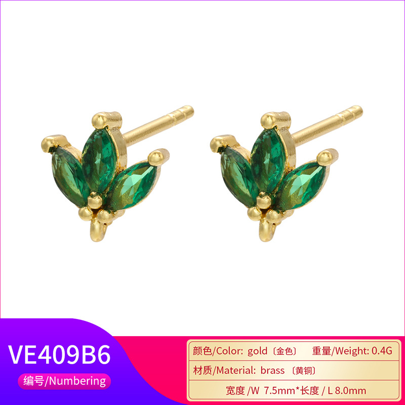Retro Geometric Green Gemstones Diamond Copper Earrings Wholesale Nihaojewelry display picture 12