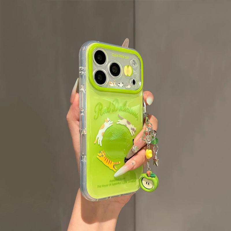 Line Drawing Green Apple Cat Design Suitable for Apple 16Promax Phone Case Iphone17 Niche 14Imd13 Hard Case Line Drawing Green Apple Cat Design Suitable for Apple 16Promax Phone Case Iphone17 Niche 14Imd13 Hard Case